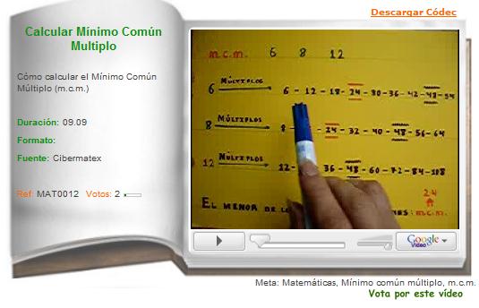 Calcular Mínimo Común Multiplo | Recurso educativo 36366