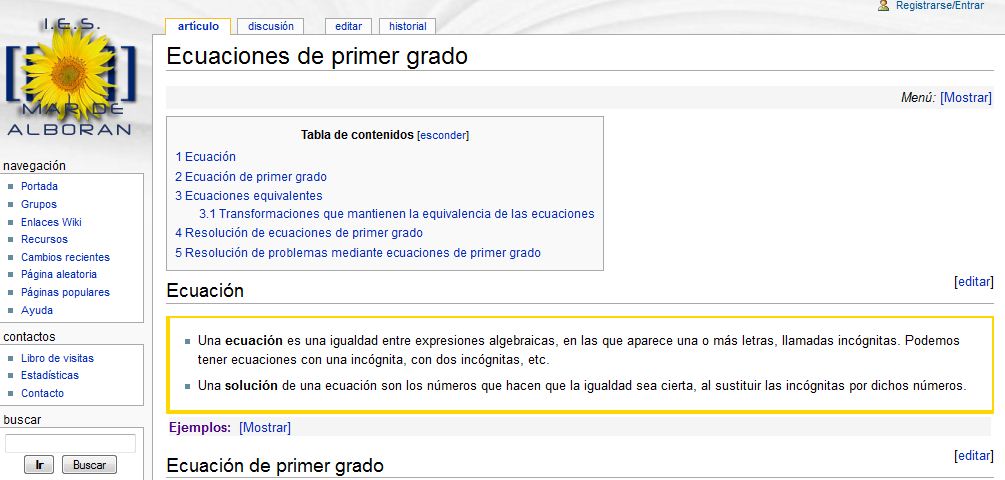 Ecuaciones de primer grado | Recurso educativo 36770