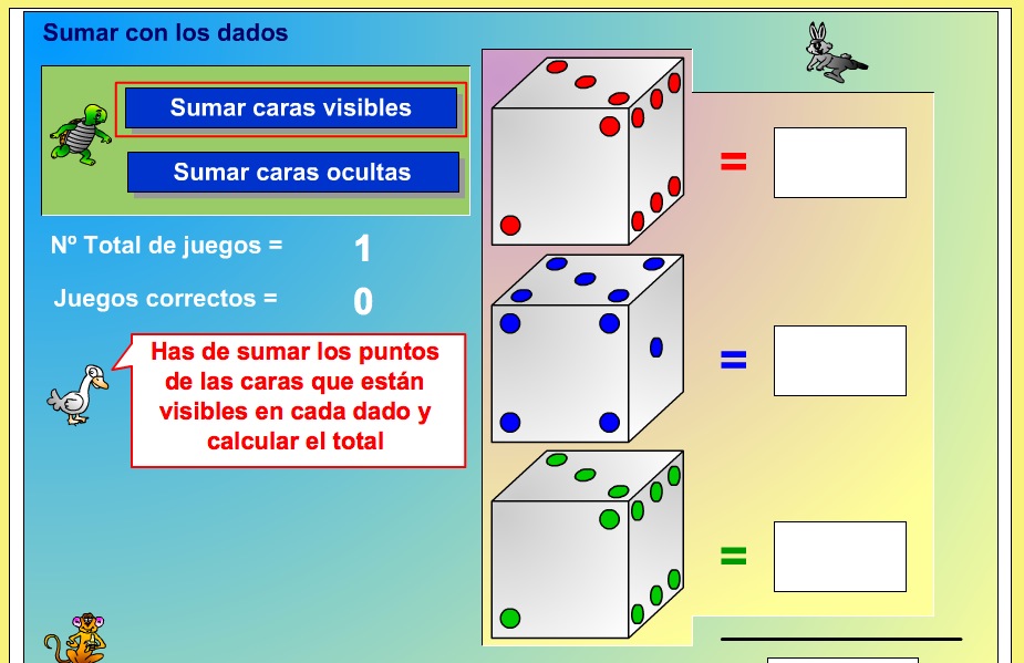 Sumar con los dados | Recurso educativo 37856