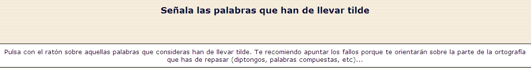 Señala palabras con tilde II | Recurso educativo 42125