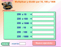 Interactiu: multiplicar y dividir por 10, 100 y 1000. | Recurso educativo 12038