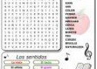 Sopas de letras: los sentidos | Recurso educativo 7111